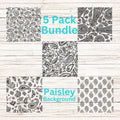 Paisley svg/png 5 Pack Western Pattern Bandana Print Digital Files Transparent Background
