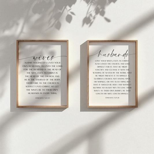 Ephesians 5, Printable Christian Wall Art, Christian Marriage Wall Decor, Gift Idea for Christian Wedding For Husband And Wife