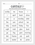 Capitalization Worksheets | Printable Capital Letter Activity | English Grammar Capital Letter Lesson Capitalization Activity Grammar Lesson