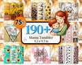 190 + Mama Tumbler Wrap,  Mom Life Tumbler Wrap, Retro Mama 20oz Skinny Tumbler, New Mom Sublimation Design, Best Mom Ever Tumbler Wrap PNG