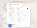 Cleaning Service Agreement Form, Commercial Cleaning Business Template, Editable Canva Printable PDF