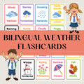 Spanish English Weather Flashcards: Bilingual Learning (Printable PDF)