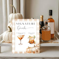 Fall Wedding Signature Drinks Bar Sign Template: Editable Cocktails, Printable (8x10" Sign)