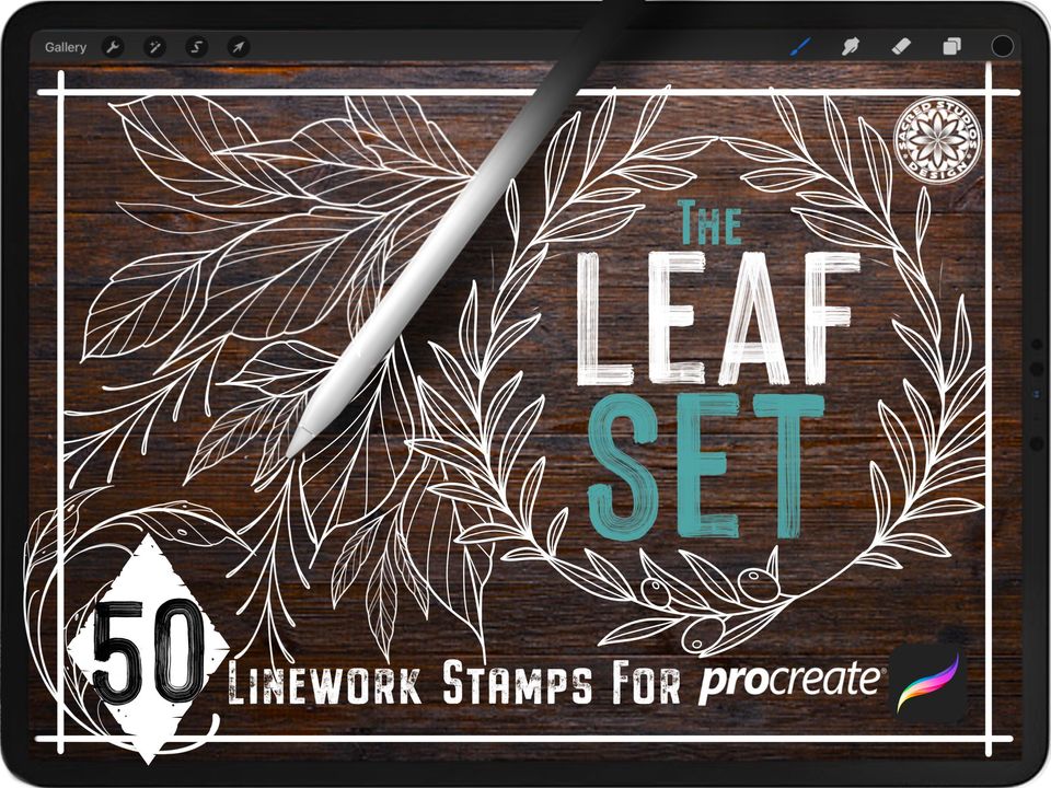 50 Leaf Design Brush Stamps For Procreate