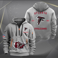 Atlanta Falcons Custom Name Quarter Zip Hoodie Football Fan Gift