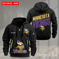 Minnesota Vikings Custom Name Quarter Zip Hoodie Football Fan Gift