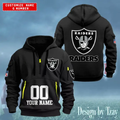 Las Vegas Raider Custom Name Number Quarter Zip Hoodie Football Fan Gift