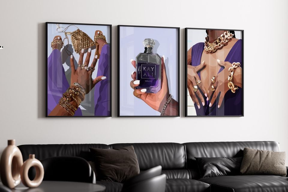 4 set art, Black Woman Art, Modern Art, Black Woman Wall Art, Black Girl Wall Art, African wall art, Black girl art, Wall Art Digital