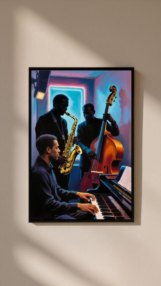 Jazz Music Wall Art, Saxophone Poster, Music Band Print, Retro Jazz Decor, Music Lover Gift, Abstract Music Poster Digital Download