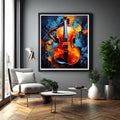 Abstract Violin Music Digital Painting: Downloadable Wall Art Print for Music Lovers