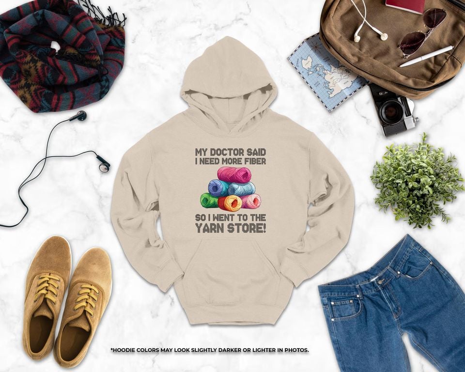 My Doctor Said I Need More Fiber Hoodie, Knit Gifts Hoodie, Knitting Gifts, Knitter Hoodie, Love To Knit, Love Knitting, Knit Lovers Hoodie