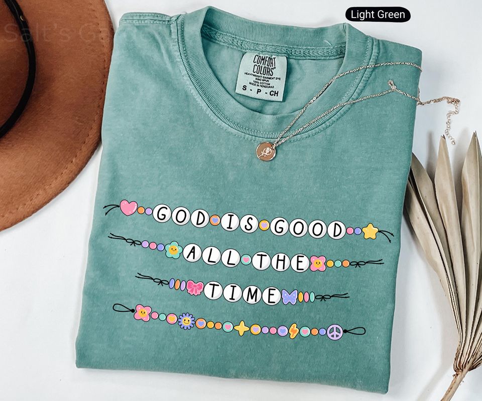 God Is Good Christian Shirt Comfort Colors Faith Jesus Tshirt, Friendship Bracelet Cute Christian Tee, Religious Women Clothing Faith Gift