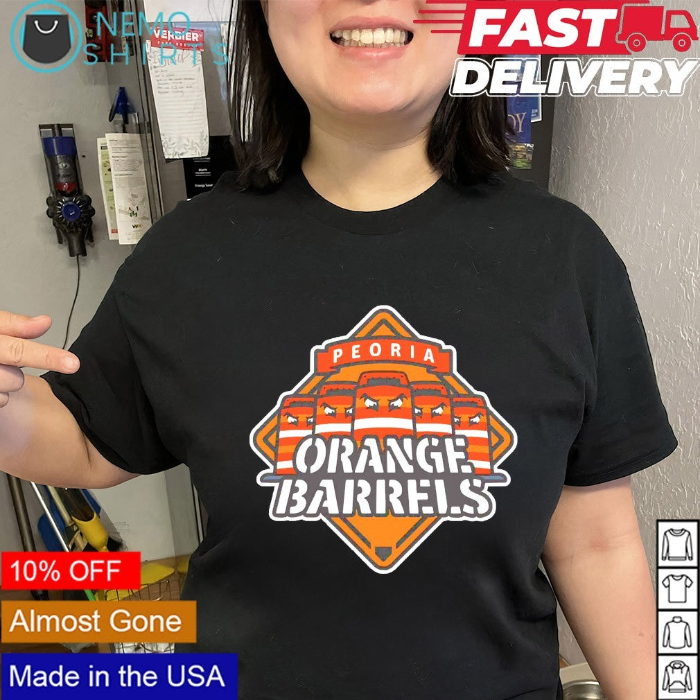 Peoria Orange Barrels logo shirt