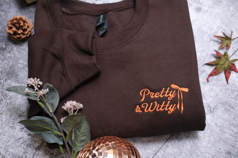 Pretty And Witty Sweatshirt, Embroidered Show Life Sweatshirt, Showgirl Era Shirt