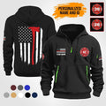 Personalized Name & ID Number Proud Firefighter Quarter Zip Hoodie