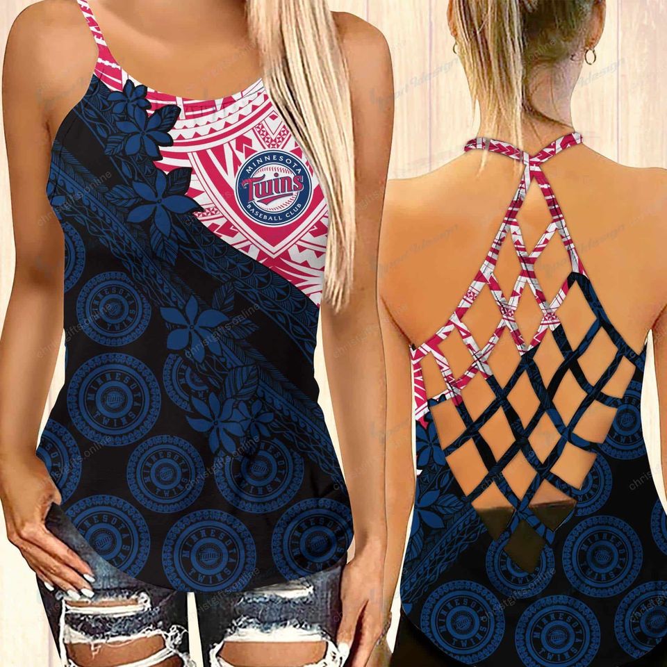 Minnesota Baseball Sport Criss Cross Tank Top