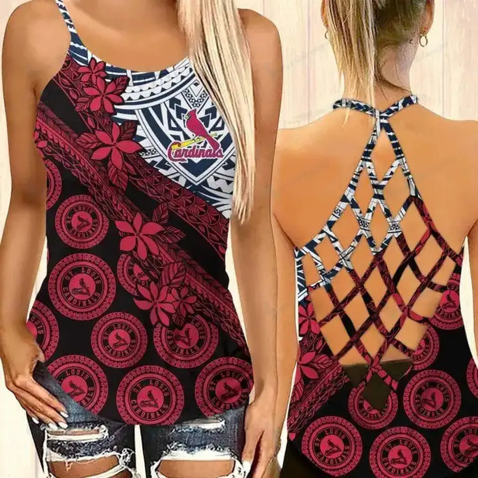 St. Louis Baseball Sport Criss Cross Tank Top
