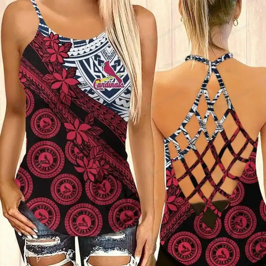 St. Louis Baseball Sport Criss Cross Tank Top