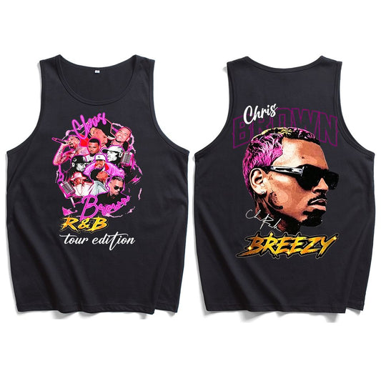 Chris Brown X Usher Tour 2026 Tank Top Men Sleeveless T-Shirt