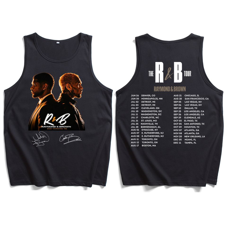 Chris Brown & Usher R&B Tour 2026 Men's & Women's Double Sided Tank Top