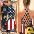 New Orleans Football Criss Cross Tank Top