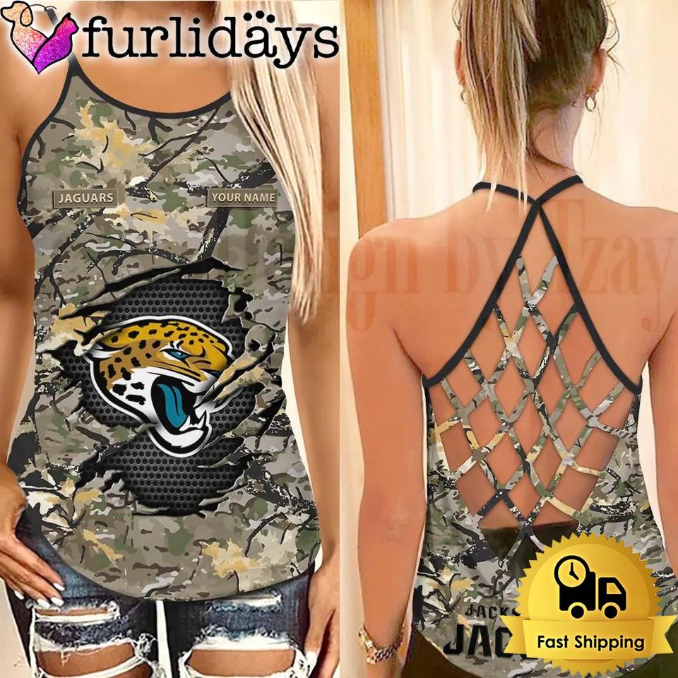 Jacksonville Women’s Camo Criss Cross Tank Top