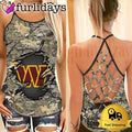 Washington Commanders Women's Camo Criss Cross Tank Top