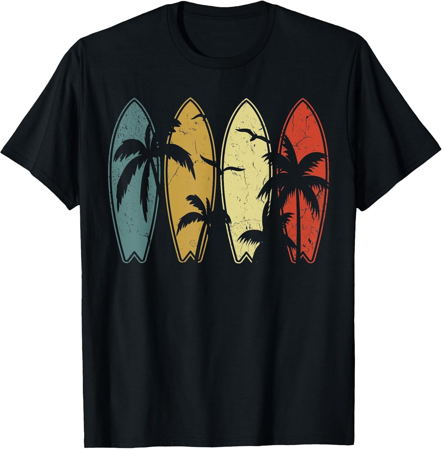 Palm Tree Surfboard Retro Vintage Surfer Shirts