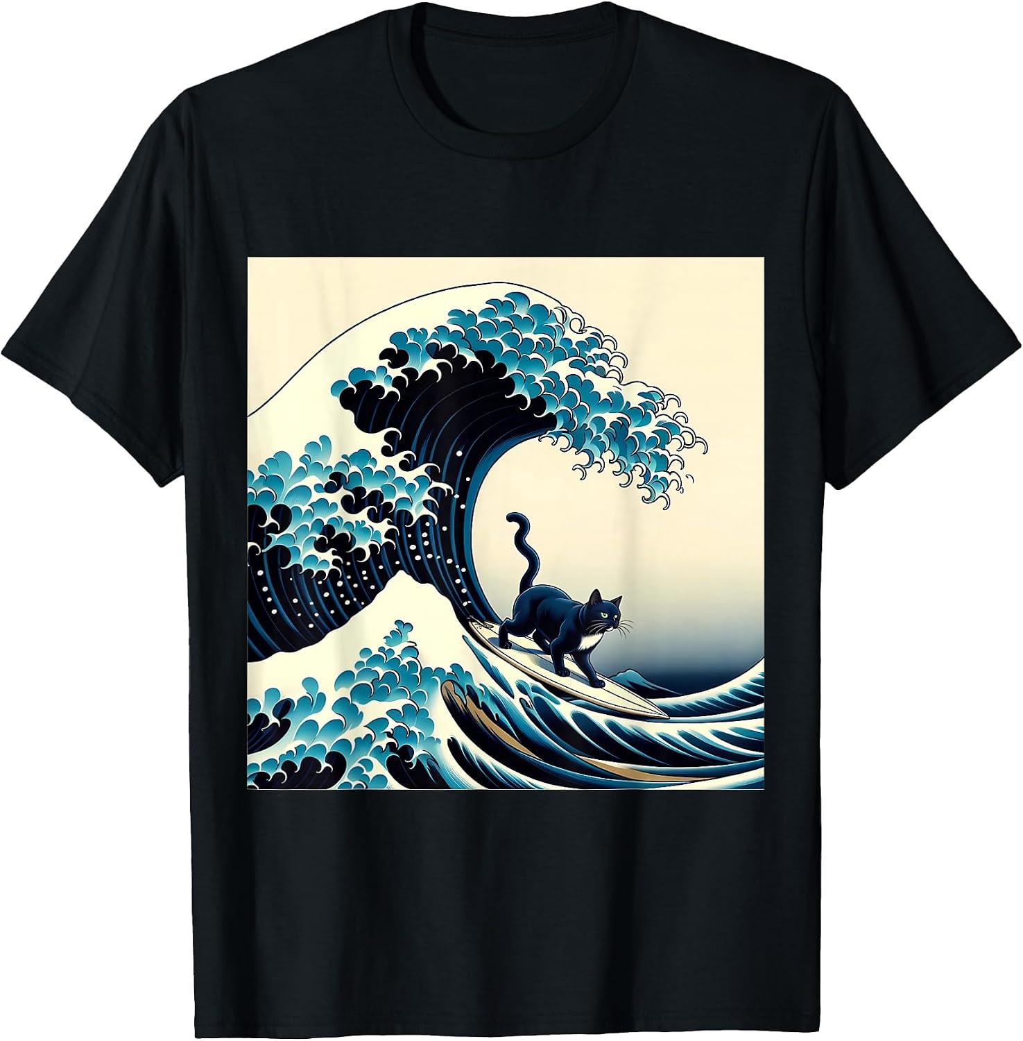 Black Cat Surfing Graphic Designs