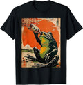 Retro Graphic Frog Drinking Beer Japanese