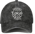 Bulk Custom Hat - Personalized Embroidered & Printed Baseball Cap to Text/Logo, Soft Washed Cotton Breathable Adjustable