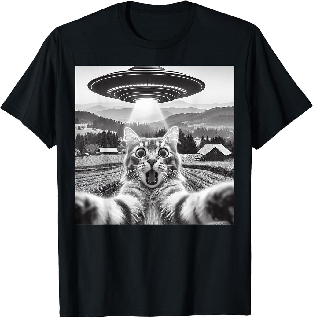 Funny Cat Alien Graphic Tees