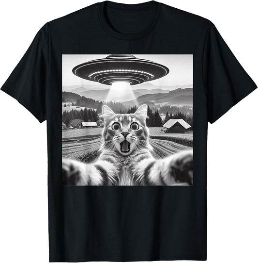 Funny Cat Alien Graphic Tees