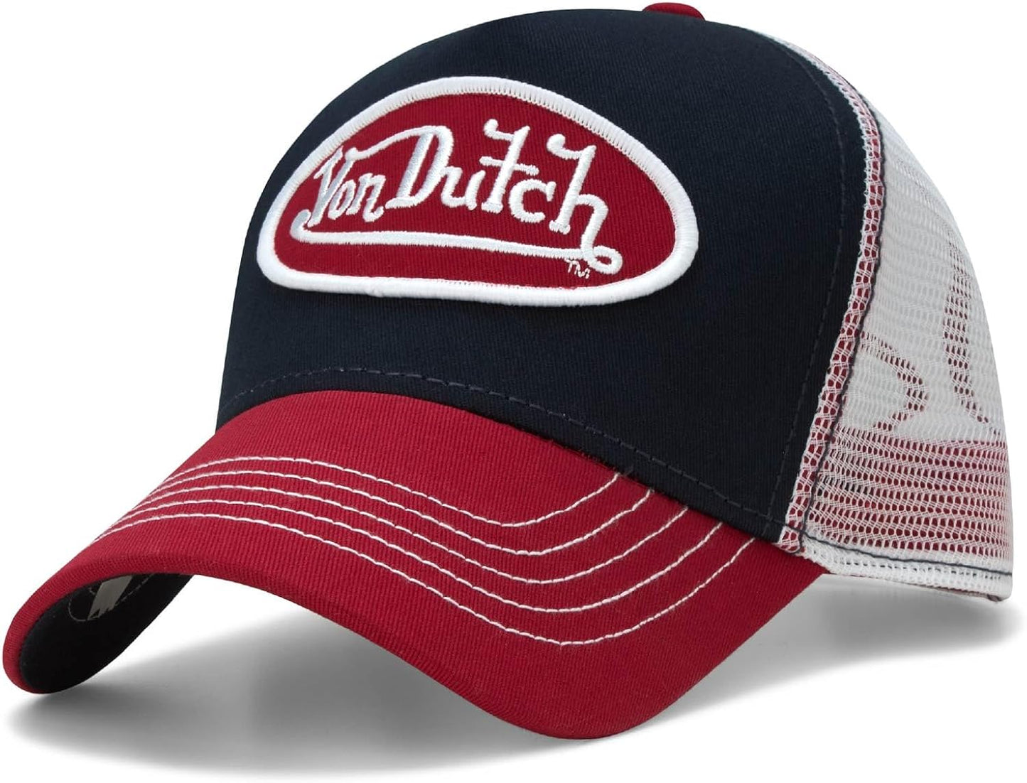 Unisex Trucker Hat - Curved Bill Mesh Back Retro Classic Colorblock Snapback Baseball Cap for Men and Women