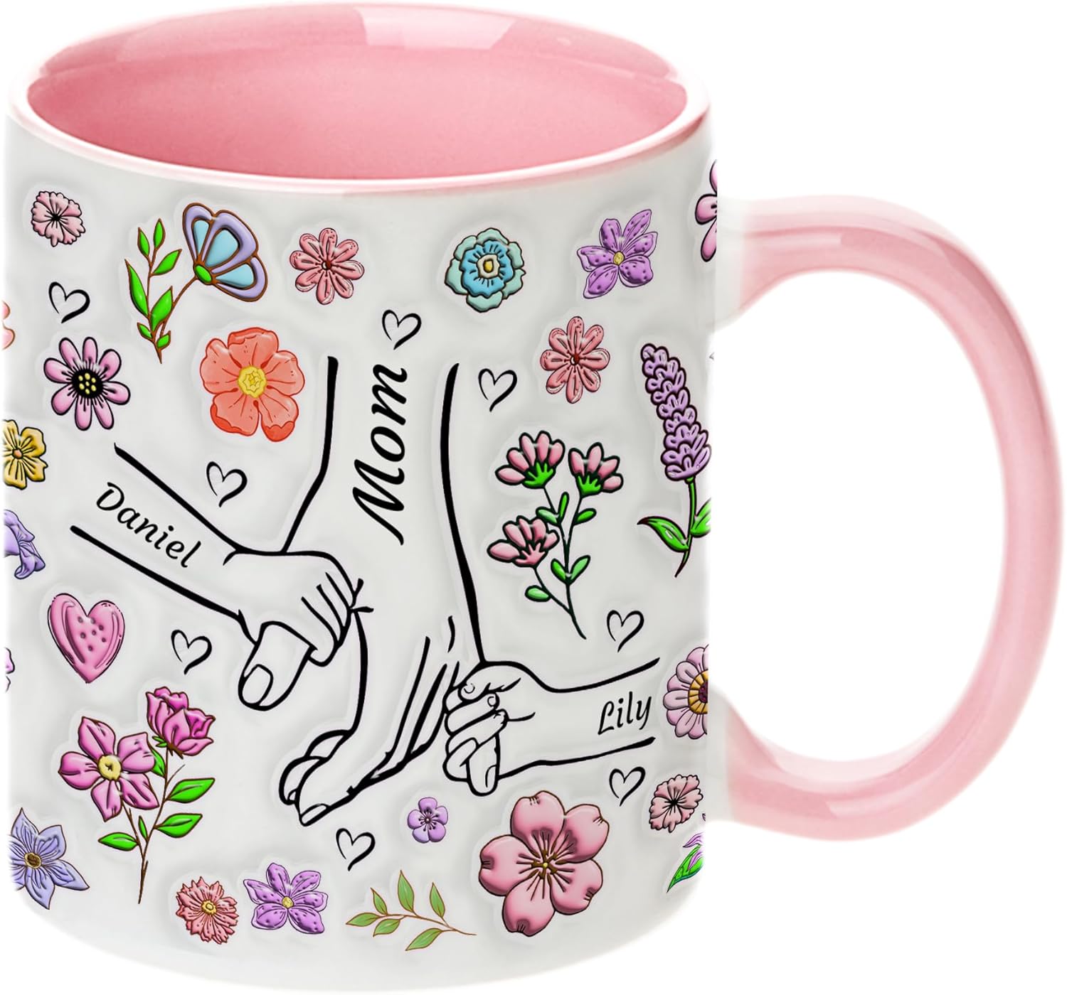 Easycosy Personalized Mothers Day Gifts for Mom from Daughter, Custom Name Mom Coffee Mug Birthday Gift, Mothers Day Ceramic Drinking Cup for Daughter, Grandma, Wife, Women, Made in USA (11oz / 15oz)