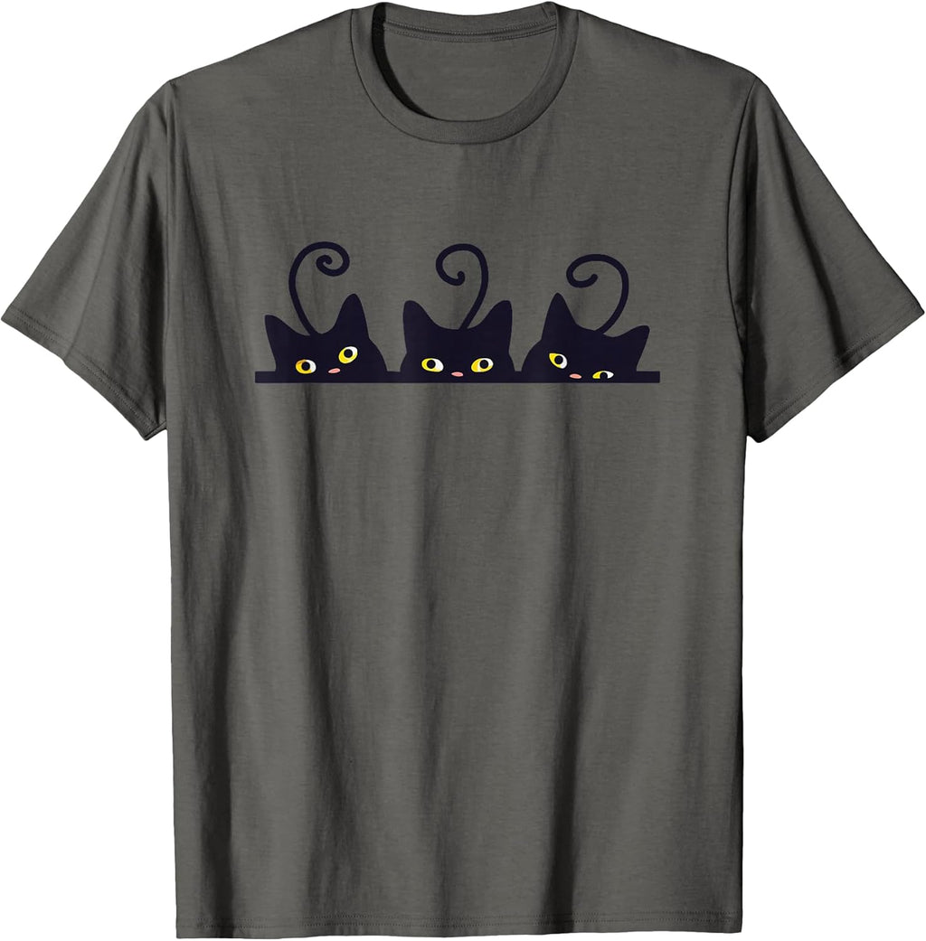 3 Black Cats Funny Cute Design Women Men Girl Boy Cat T-Shirt