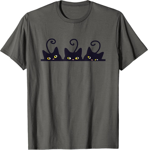 3 Black Cats Funny Cute Design Women Men Girl Boy Cat T-Shirt