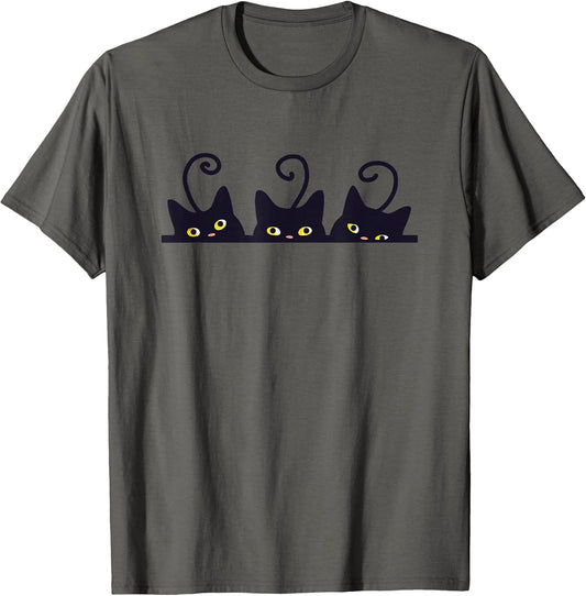 3 Black Cats Funny Cute Design Women Men Girl Boy Cat T-Shirt