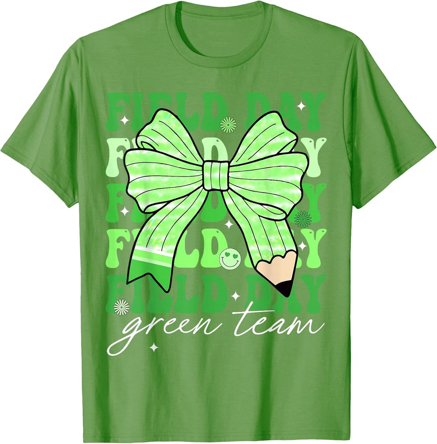 Field Day Teacher Student Kids Retro Field Day Green Team T-Shirt