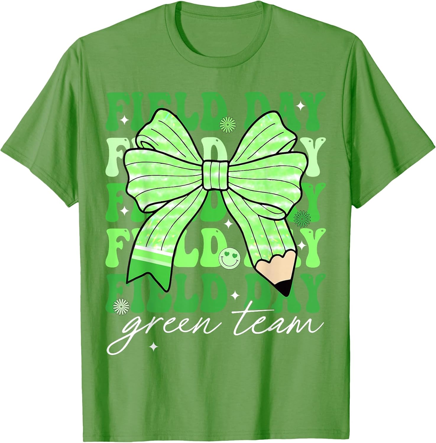 Field Day Teacher Student Kids Retro Field Day Green Team T-Shirt