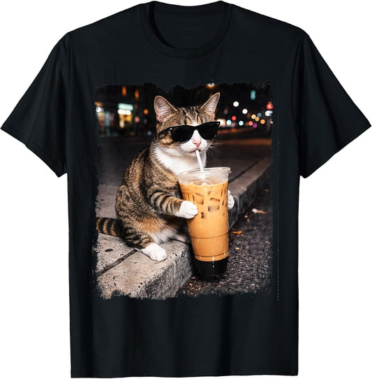 Cat Drinking Iced Coffee Cat Meme Kitten Meme