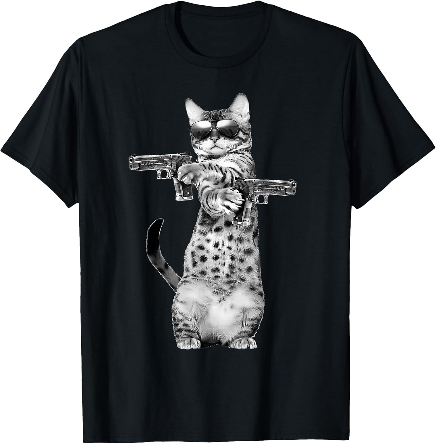 Funny Cat with Guns, Cats Lover T-Shirt