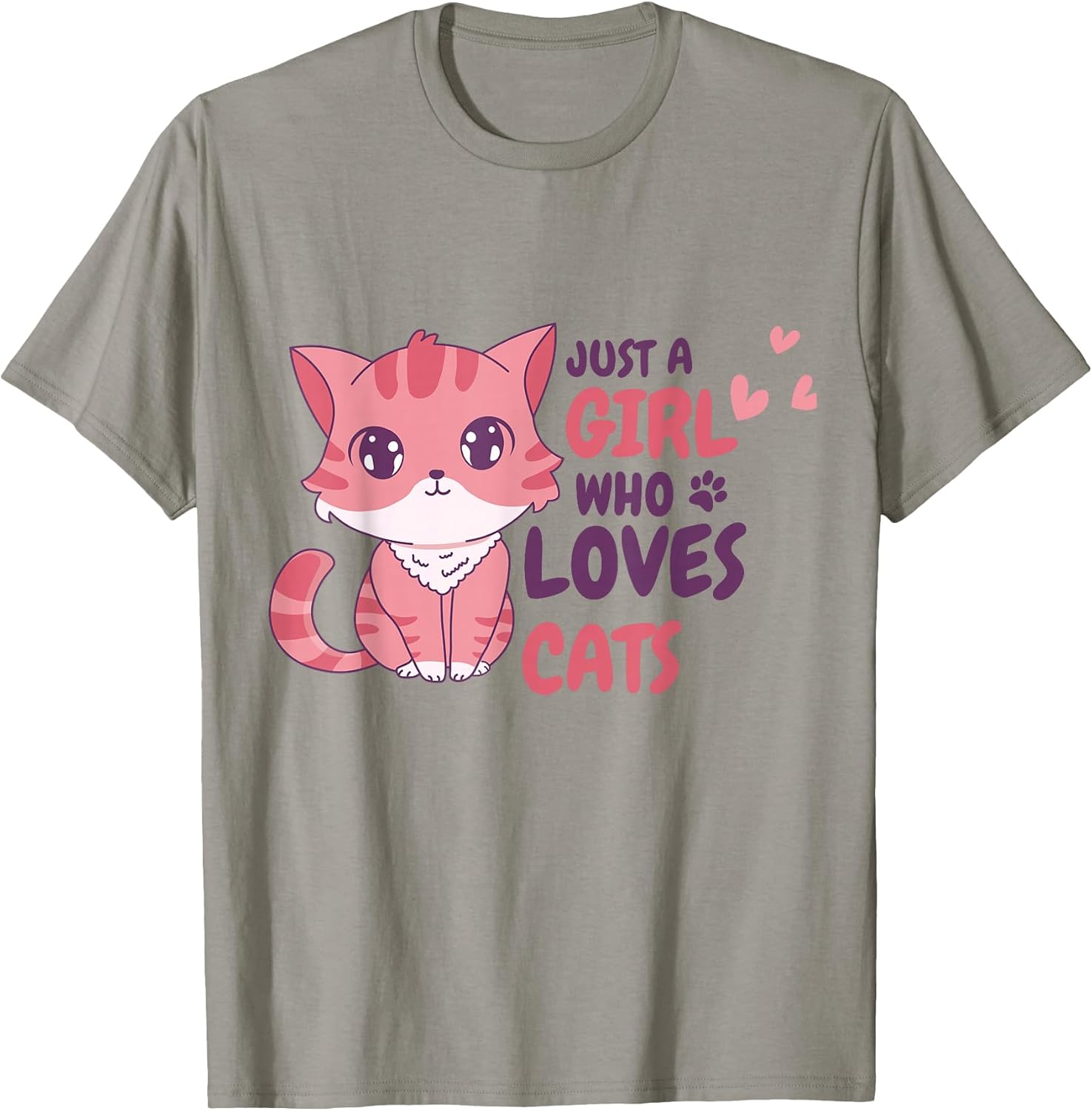 Just A Girl Who Loves Cats Cute Cat Shirt Gifts Kids Girls T-Shirt
