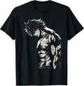 Anime Men Character Bicep Workout Motivational T-Shirt