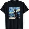 Tuxedo Cat Starry Night Van Gogh Style -