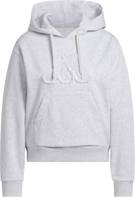 Women's Seasonal Essentials Ruffled Big Logo Graphic Hoodie