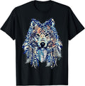 Tribal Wolf With Feathers Native