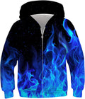 6-14T Boys Girls Zip Up Hoodies Sweatshirts 3D Printed Cool Pullover with Pockets