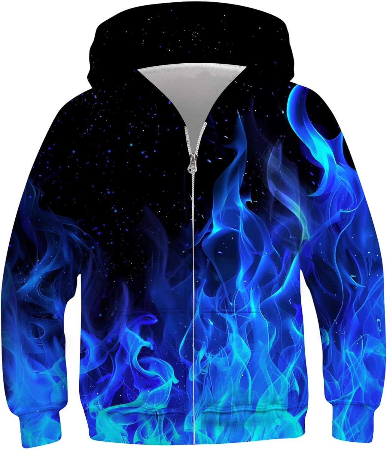 6-14T Boys Girls Zip Up Hoodies Sweatshirts 3D Printed Cool Pullover with Pockets