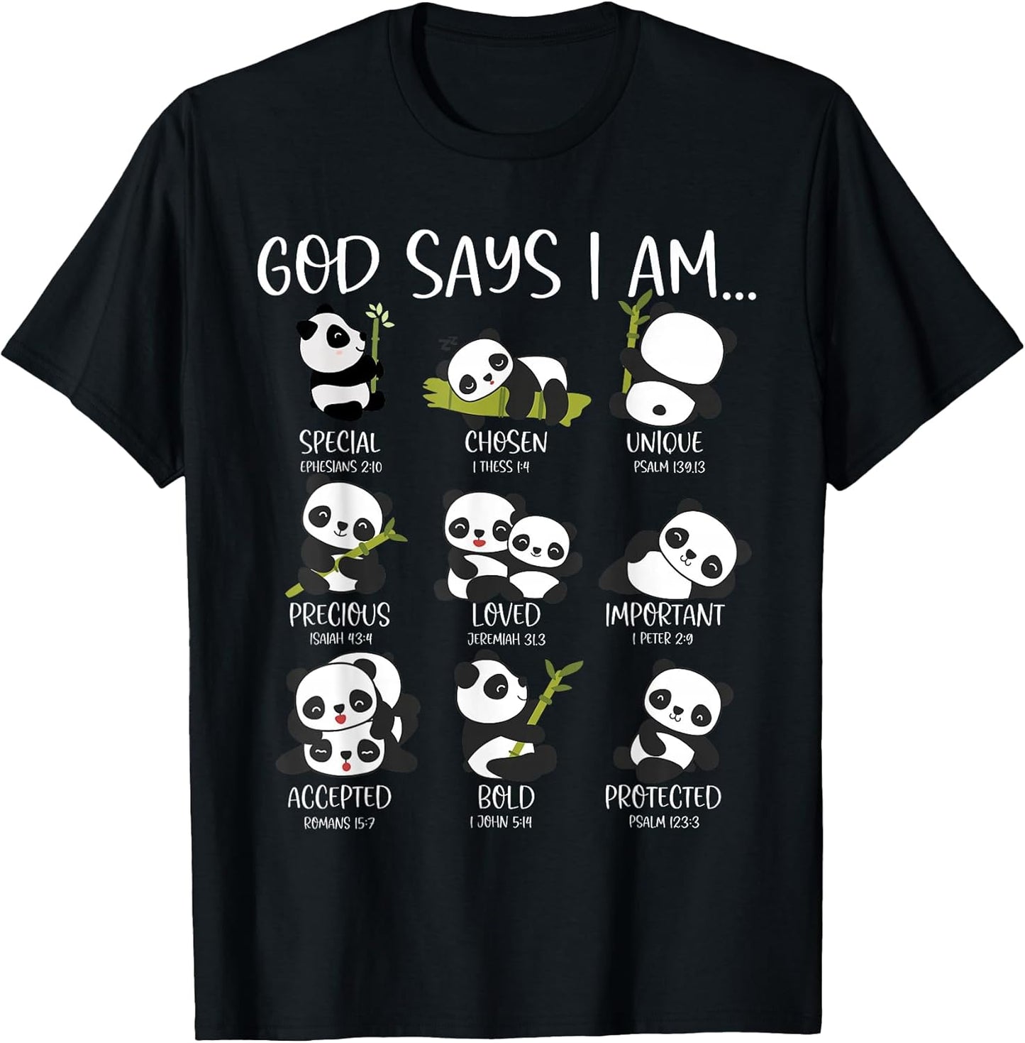 God Says I Am Kawaii Panda Lover Christian Bible